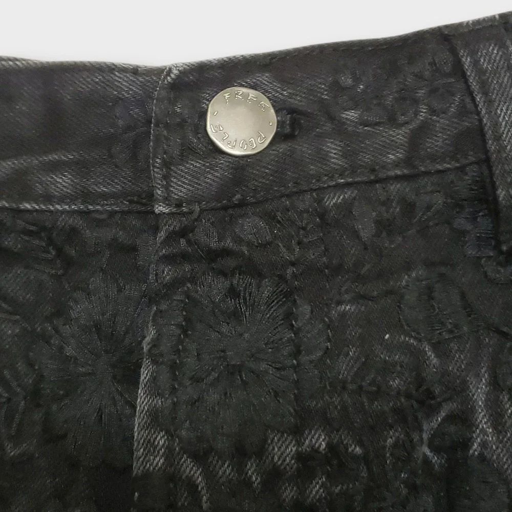 Free People Etienne Field Cutoff Shorts Black Embroidered OB477488 Womens Sz 27‎